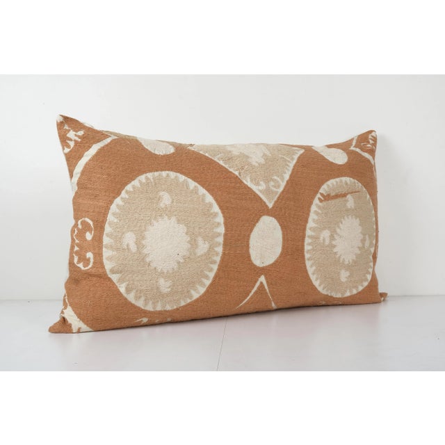 Suzani Camel Pillow Cases Fashioned From a Vintage Suzani, Uzbek Suzani Bedding Pillow 20'' X 35'' Suzani is an exquisite...