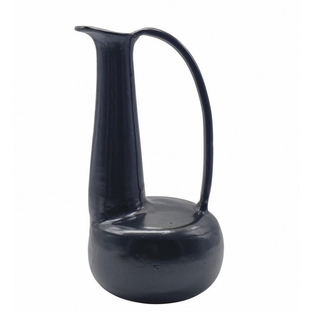 Mid-Century Modern Black Bucchero Ceramic Vase by Gio Ponti for Costantino, Italy, 1997s For Sale - Image 3 of 11