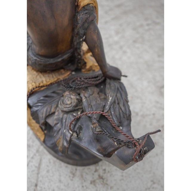 Bronze CM Russell Signed Bronze Sculpture Female Native American For Sale - Image 8 of 13