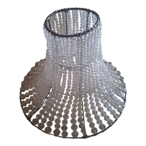 1940's Large Hollywood Regency Crystal Beaded Bell Shade 10" by 14"