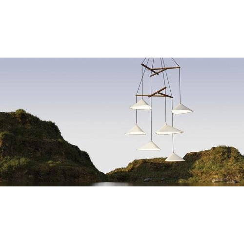 Black Emily V6 Vertical Chandelier in Steel with Dark Bronze Finish by Moss Objects For Sale - Image 8 of 9