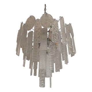 Murano Glass Style Chandelier in Clear by Simoeng For Sale