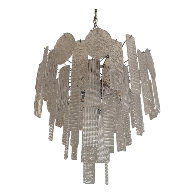 Murano Glass Style Chandelier in Clear by Simoeng For Sale