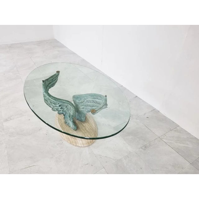 1980s Travertine & Bronze Coffee Table, 1980s For Sale - Image 5 of 11
