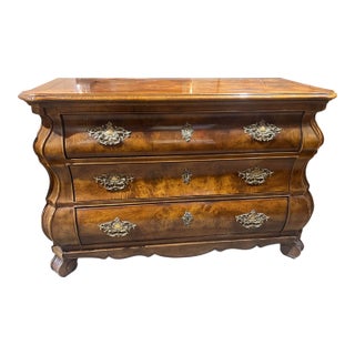 Henredon Three Drawer Louis XV Bombe Chest For Sale
