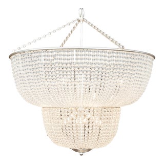 Large 20th Century Circular Glass Chandelier With 32" Diameter For Sale