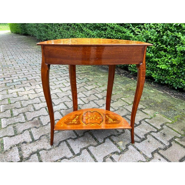 1970s 1970 French Artisan Louis XVI Mahogany Bronze Side Table-1 Pc For Sale - Image 5 of 10