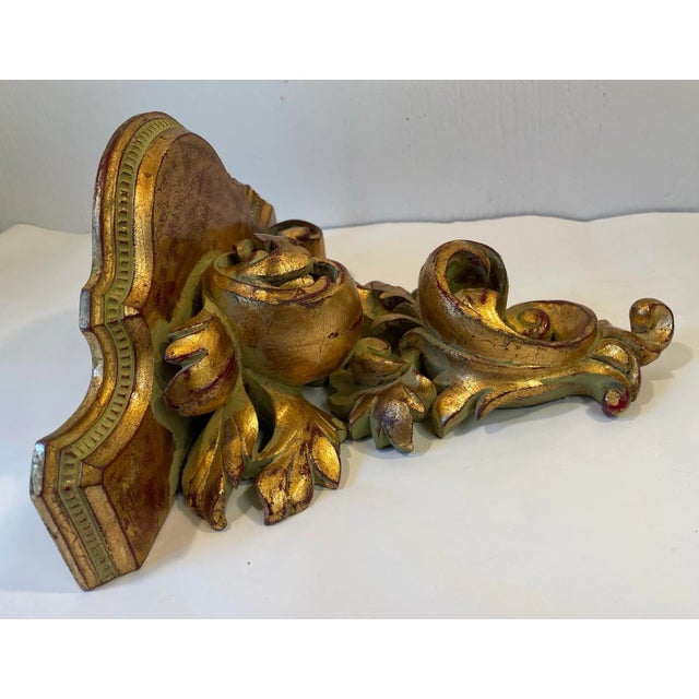 Plastic Vintage Neoclassical Gold Wall Corbel For Sale - Image 7 of 9