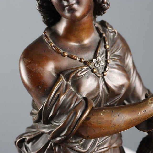 Antique Bronze Figure of Young Woman from Moreau Manufactory, 1900s For Sale - Image 4 of 13