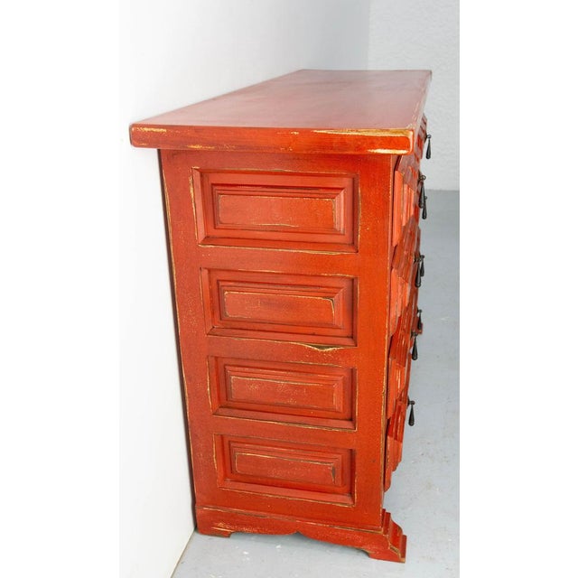 1960s Mid-Century French Chest of Drawers in Red, 1960s For Sale - Image 5 of 16