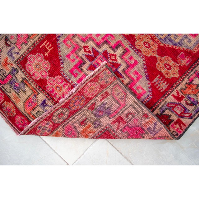 1960s Vintage Hand-Knotted Colorful Runner Rug 2x13 Ft Approx For Sale - Image 15 of 16