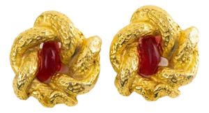 Mercedes Robirosa Paris Gilded Metal Snake Clip Earrings- Set of 2