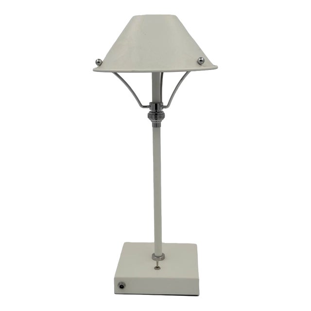 Rechargeable Steel Lamp in White by Borges For Sale