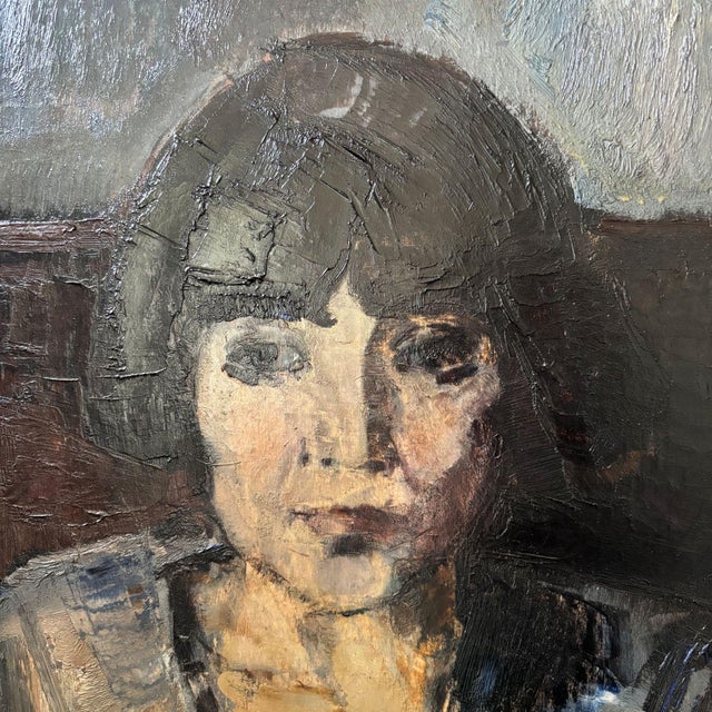 Arnout Colnot, Portrait of a Woman, Verso: Resting Boys, Oil on Board, 1960s, Framed For Sale - Image 9 of 18
