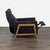 West Elm Modern Black Fabric Recliner Lounge Chair With Wooden Frame For Sale In San Francisco - Image 6 of 9