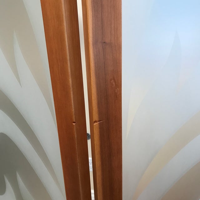 2000s Etched Glass Room Divider Screen Chairish