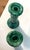 Dorothy Draper Majolica Ceramic Split Reed Faux Bamboo Candlesticks Pair For Sale - Image 4 of 5