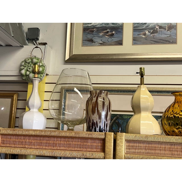 Mid 20th Century Mid Century Modern Ceramic Double Gourd Lamp For Sale - Image 4 of 4