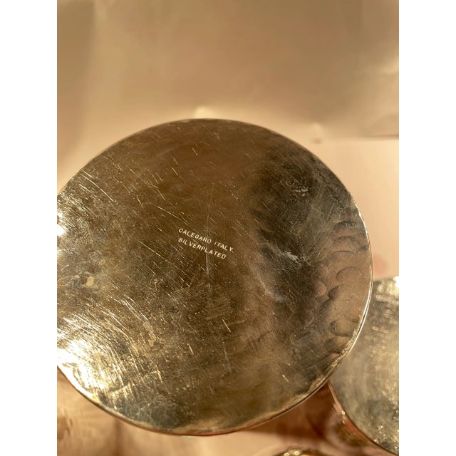 Mid Century Calegaro Italian Hammered Silverplate Coffee Set, 5 Pieces For Sale - Image 12 of 13