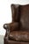 Vintage Cowhide Wing Armchair For Sale - Image 9 of 12