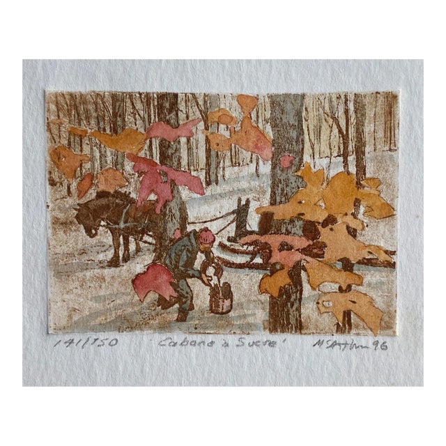 1996 McArthur New England Cabana a Sucre Color Etching For Sale