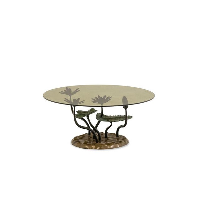 Goldenrod Water Lily Coffee Table in Bronze, 1970s For Sale - Image 8 of 8