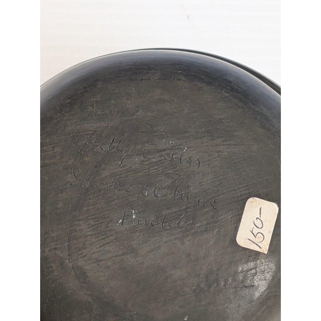 Ceramic 1980s Santa Clara Pueblo Blackware Avanyu Pottery Pot Signed Billy Cain For Sale - Image 7 of 7