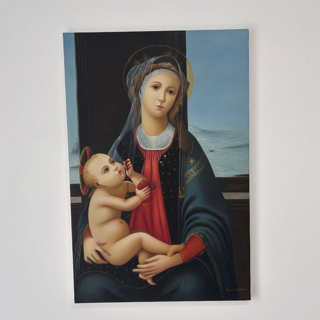 1970s 1970s Madonna and Child Painting For Sale - Image 5 of 11