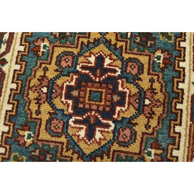 2020s Heriz Runner 2’6” X 7’9” Blue Wool Tribal Hand-Knotted Oriental Rug For Sale - Image 5 of 12