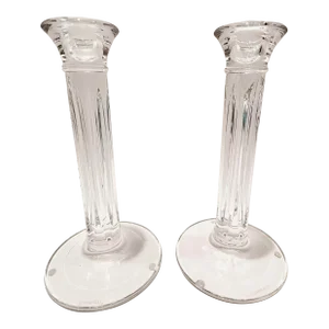 Tiffany & Co. Clear Crystal Candlesticks a Pair
