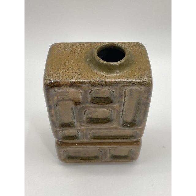 Mid-Century Geometric Vase from Strehla Keramik, Germany, 1950s For Sale - Image 4 of 14