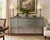 Vintage Morganton Furniture serpentine sideboard featuring a professionally applied Gustavian-inspired blue-gray painted...