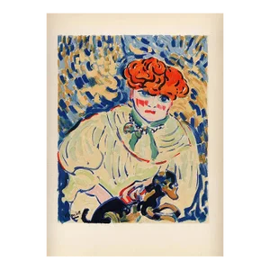 1958 Vlaminck Lithograph 10 Women With Dog