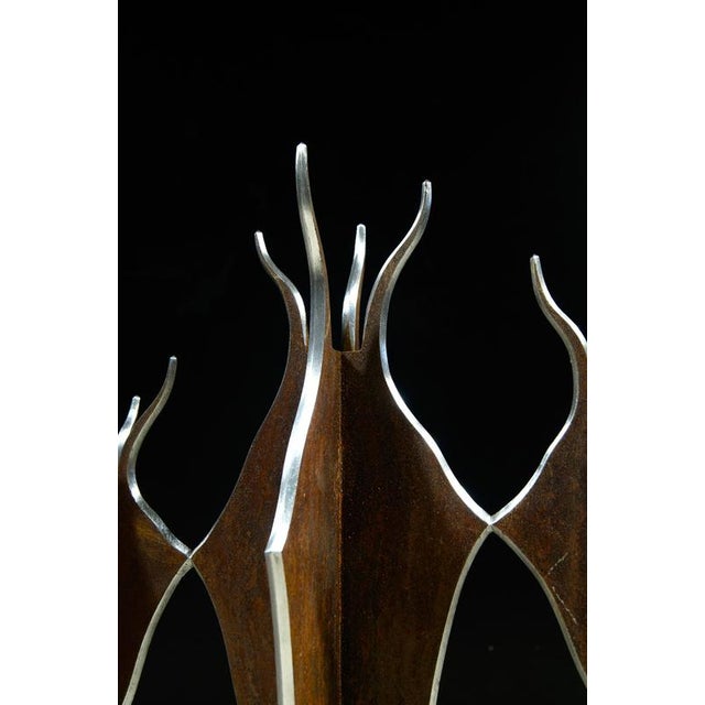 Metal Candlestick in Steel by Frederic Gaillard For Sale - Image 7 of 8
