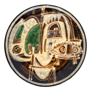 Large Expressionist Ceramic Dish by Ivy Lysdal for Kähler, Denmark, 1960s For Sale