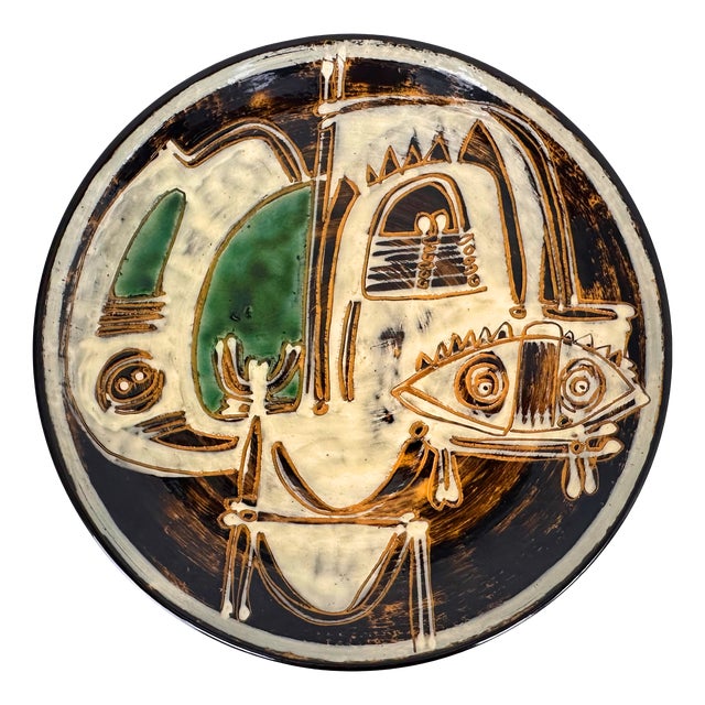 Large Expressionist Ceramic Dish by Ivy Lysdal for Kähler, Denmark, 1960s For Sale