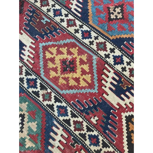 19th Century Caucasian Flat Rug Kilim Rug For Sale - Image 9 of 10