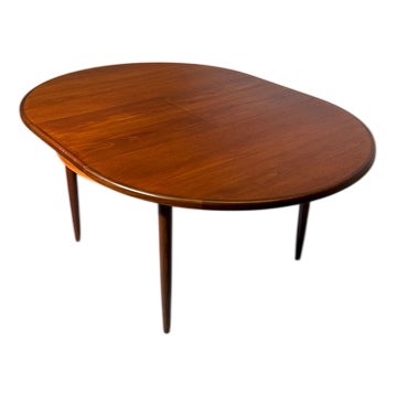 Mid-Century Modern Round to Oval Extendable Teak Dining Table For Sale