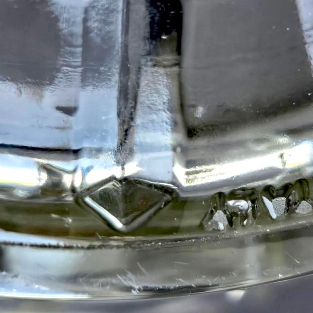 Vintage Cut Glass Bowl With Silver Plated Rim For Sale - Image 9 of 9