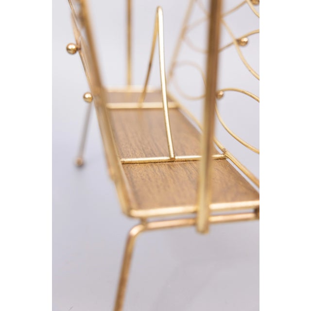 Mid 20th Century Mid-Century Modern Brass Magazine Rack For Sale - Image 5 of 6