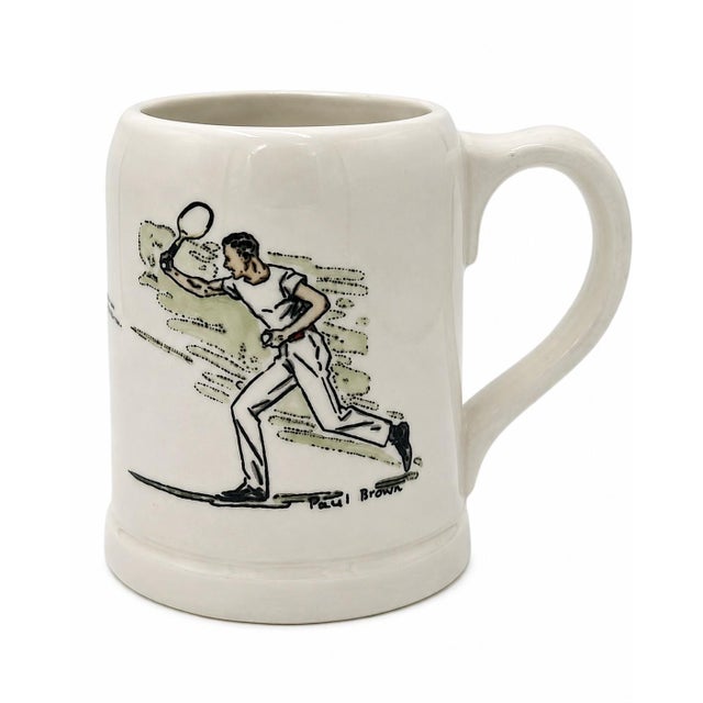 Vintage Paul Brown Tennis Player Ceramic Mug For Sale - Image 12 of 12