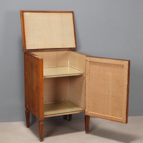 Walnut Bedside Table with Inlays For Sale - Image 3 of 11