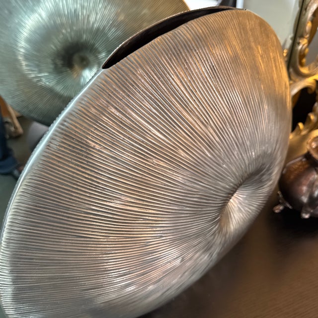 Arte Italica Pewter Nautilus Vase For Sale - Image 9 of 12