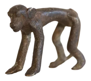 Vintage African Dark Bronze Smooth Back Monkey