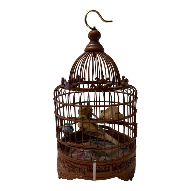 Mid 20th Century Edged Bamboo Birdcage For Sale