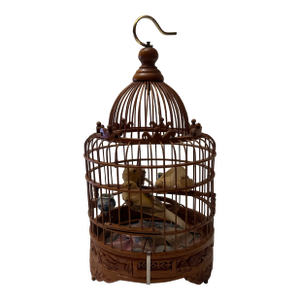 Mid 20th Century Edged Bamboo Birdcage