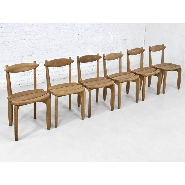 Guillerme et Chambron Thierry Dining Chairs in Oak by Guillerme et Chambron for Votre Maison, 1950s, Set of 6 For Sale - Image 4 of 11