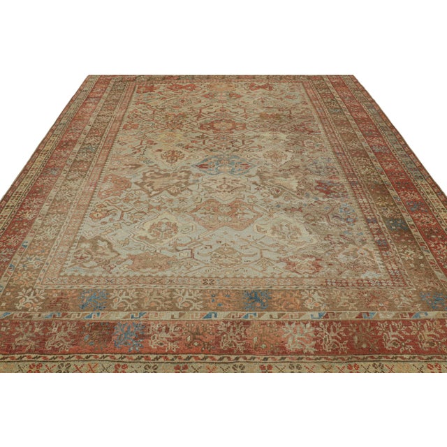 1910s Antique Ghiordes Rug With Beige, Red and Blue Floral Patterns From Rug & Kilim For Sale - Image 5 of 8