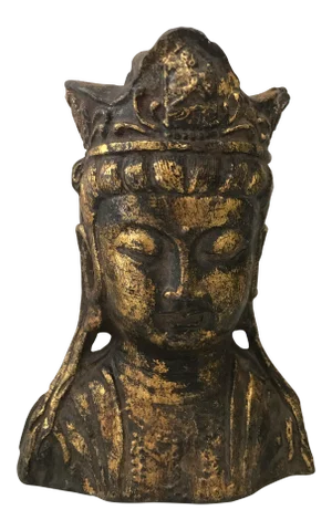 Gold Leaf Metal Buddha Head