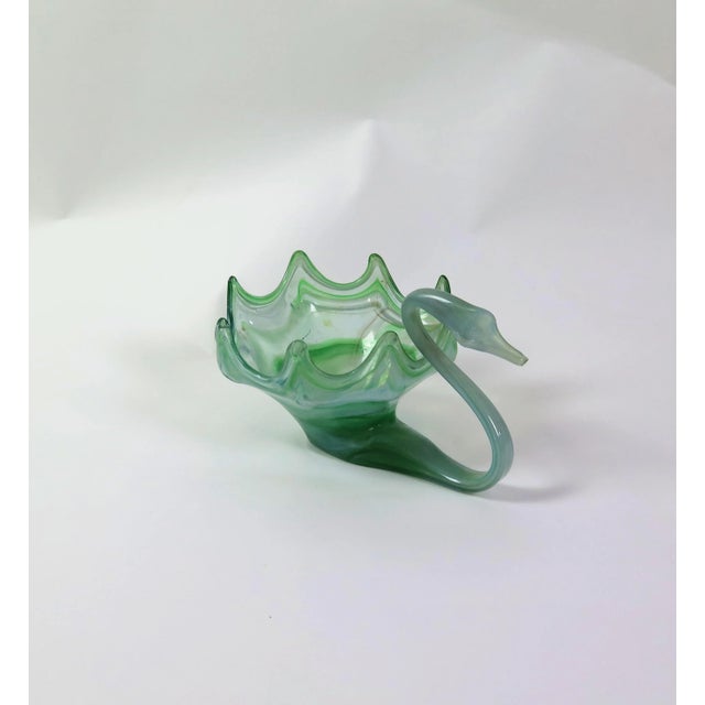 Murano 1950s Green Murano Glass Swan Bowl For Sale - Image 4 of 6